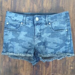 Blue Camo Women's Denim Shorts